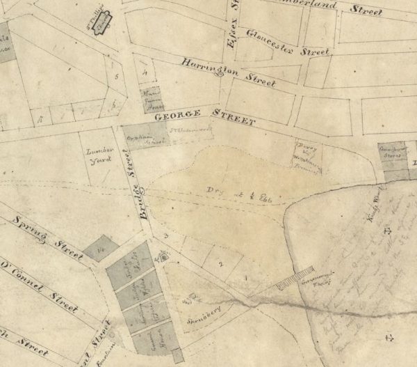 Map of Old Sydney Town 1821 showing the Lumber Yard where the unmarried women from Cork, Ireland came to stay until they found employment in 1832