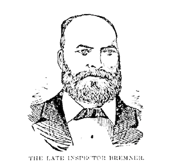Hand-drawn sketch of Inspector Bremner from the Daily Telegraph, 3 January 1901.