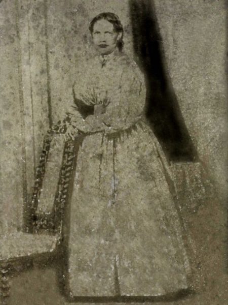 Portrait photograph of Mary Ann Bugg: outlaw, mother and modern woman taken around the 1860s.
