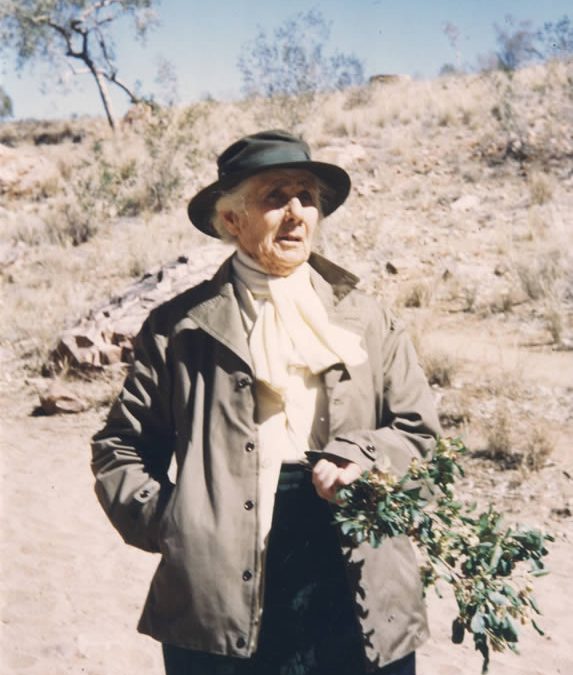 A photograph of Olive Pink in her garden.