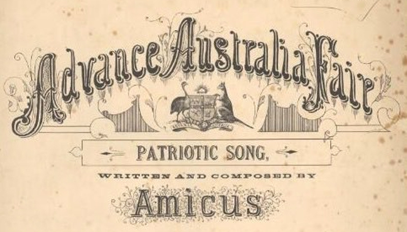 2nd edition cover of the music score “Advance Australia Fair” written by Peter Dodds McCormick 1878.