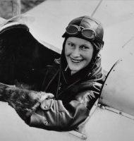 Nancy Bird sitting in Gipsy Moth at Kingsford Smith flying School 1933.
