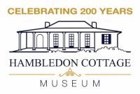 The Hambledon Cottage Museum's Bicentenary logo features a drawing of the cottage with the words 'Celebrating 200 Years'.