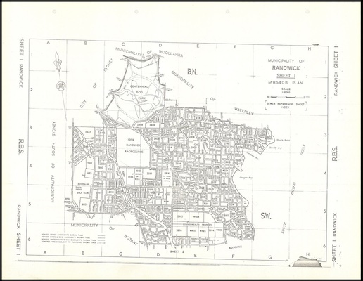 A town map showing the municipality of Randwick