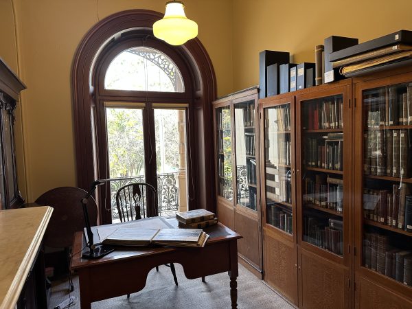 RAHS Rare Books Room with bookshelves, timber cabinets, and archival storage of historic volumes.