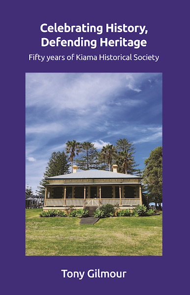 A purple book cover featuring a photograph of the Pilot's Cottage at Kiama.