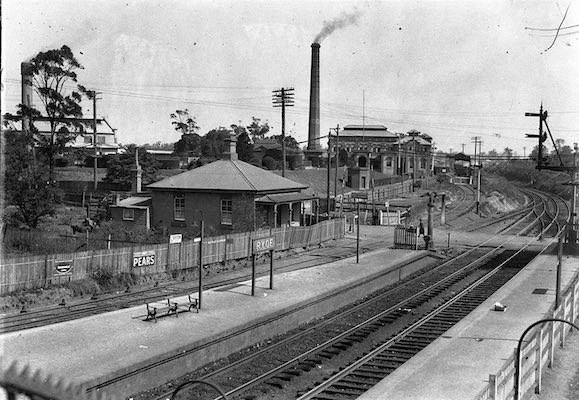 A photograph of the Ryde Railway Station, circa 1923–1926