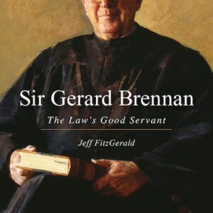 Book cover featuring a painted portrait of Sir Gerard Brennan in his judicial robes, while holding a book.